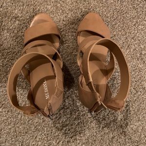 Tan wedge heels